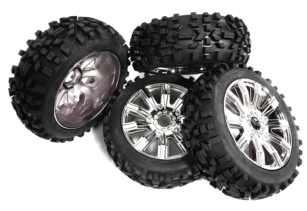 Tires, Wheels & Inserts TK52 Style w/ 17mm Hex for 1/8 Buggy Size 4pcs OD=120mm