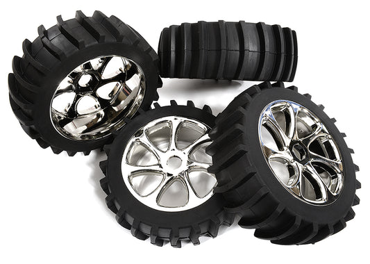 Tires, Wheels & Inserts TK55 Style w/ 17mm Hex for 1/8 Buggy Size 4pcs OD=120mm