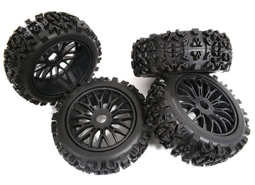 Tires, Wheels & Inserts TK61 Style w/ 17mm Hex for 1/8 Buggy Size 4pcs OD=122mm