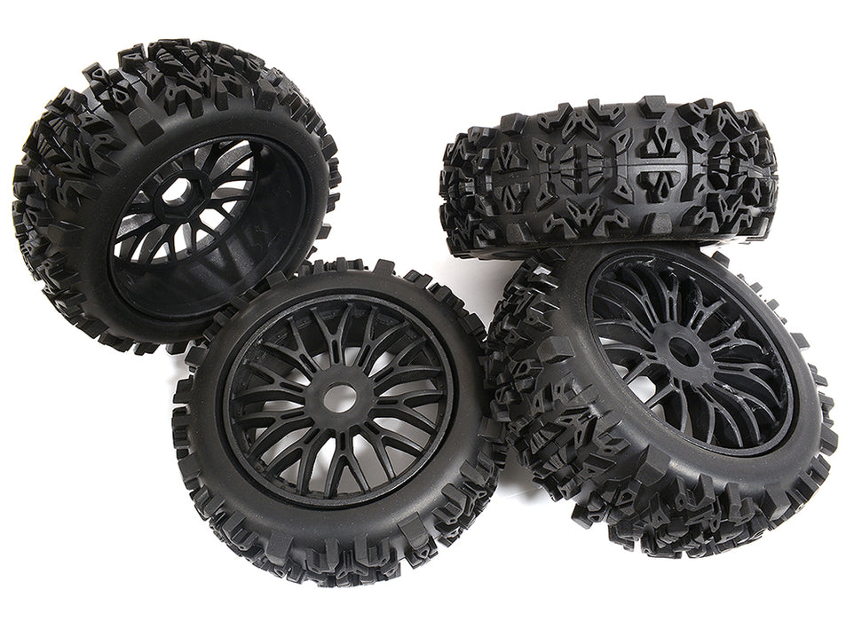 Tires, Wheels & Inserts TK61 Style w/ 17mm Hex for 1/8 Buggy Size 4pcs OD=122mm