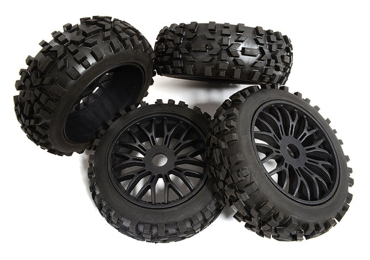 Tires, Wheels & Inserts TK64 Style w/ 17mm Hex for 1/8 Buggy Size 4pcs OD=120mm