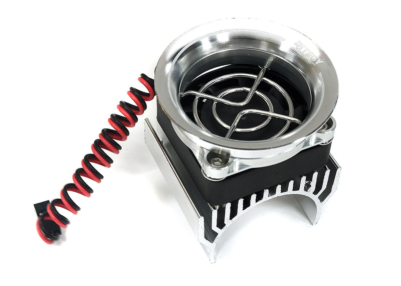 36mm Motor Heatsink + 40x40mm Fan w/ Intake Ram Funnel for Most 1/10 RC Crawler