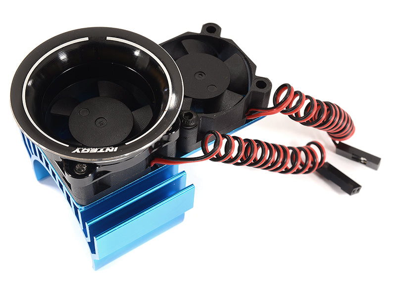 36mm Motor Heatsink + Twin 30x30mm Fan w/ Intake Ram Funnel for 1/10 Scale