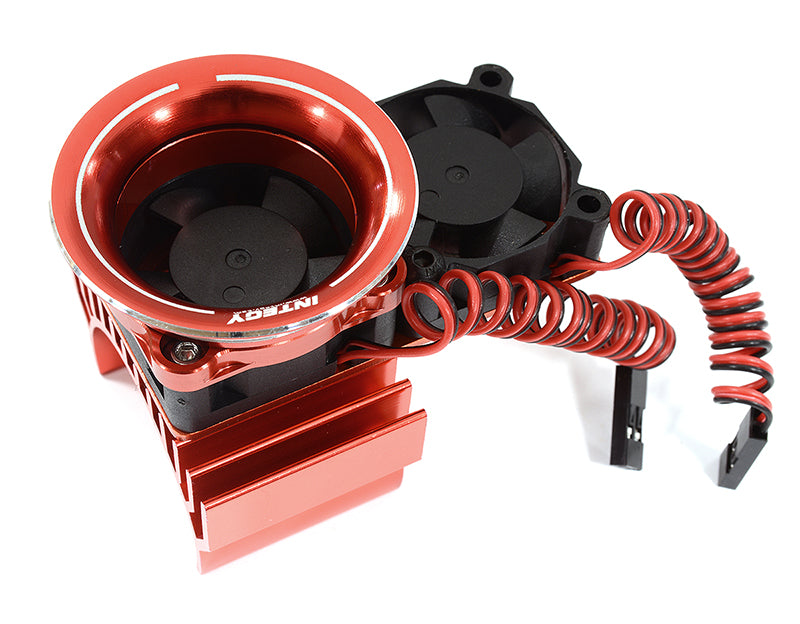 36mm Motor Heatsink + Twin 30x30mm Fan w/ Intake Ram Funnel for 1/10 Scale