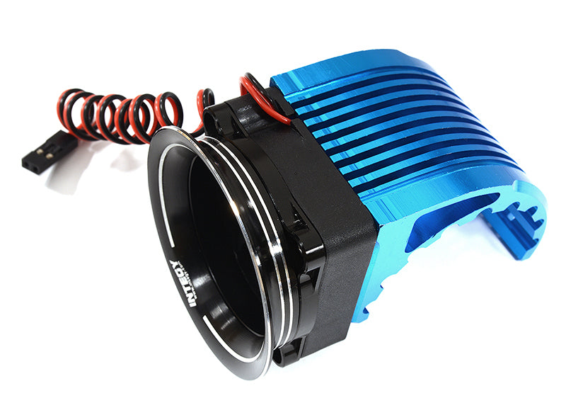 42mm Motor Heatsink + 40x40mm Fan w/ Intake Ram Funnel for Most 1/8 & 1/10 RC