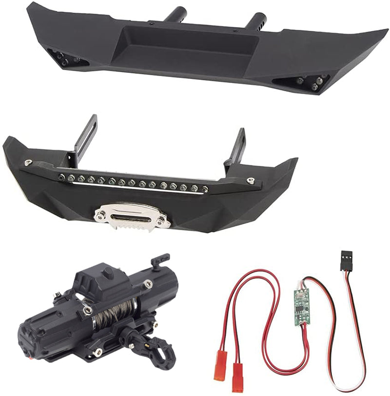 Alloy F&R Bumper w/ Twin Motor Winch & 3rd Ch. Controller for SCX-10 & SCX10 II