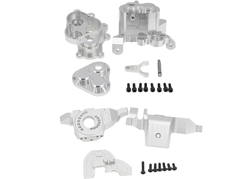 Silver Alloy 2-Speed Gearbox Housing & Motor Mount for TRX-4 Crawler
