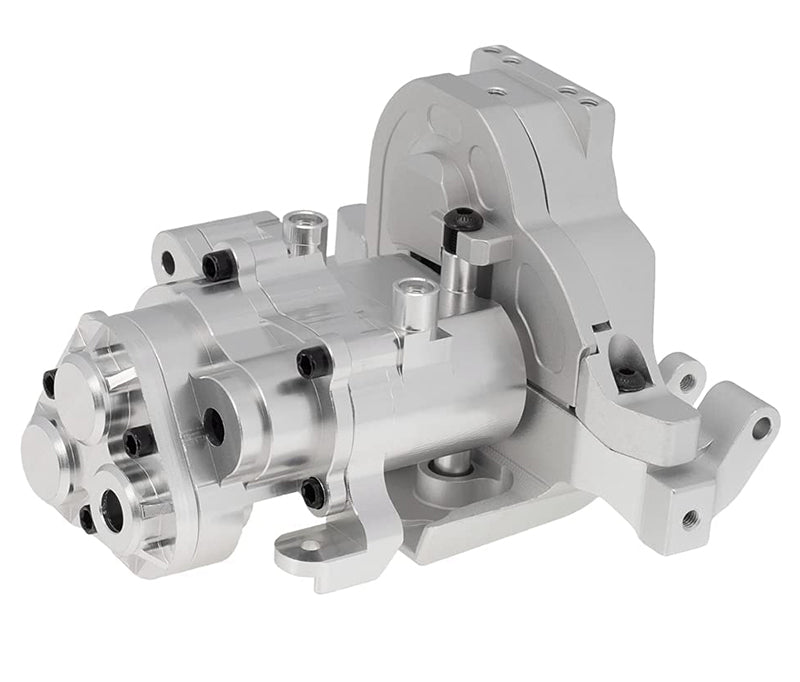 Silver Alloy 2-Speed Gearbox Housing & Motor Mount for TRX-4 Crawler