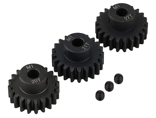 Billet Steel Pinion Gears 20T, 21T & 22T MOD1 Pitch 5mm Shaft for 1/8 Brushless