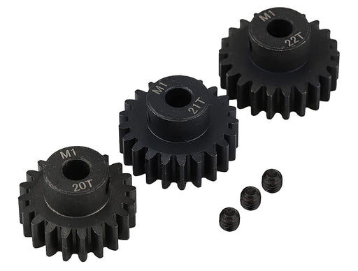 Billet Steel Pinion Gears 20T, 21T & 22T MOD1 Pitch 5mm Shaft for 1/8 Brushless