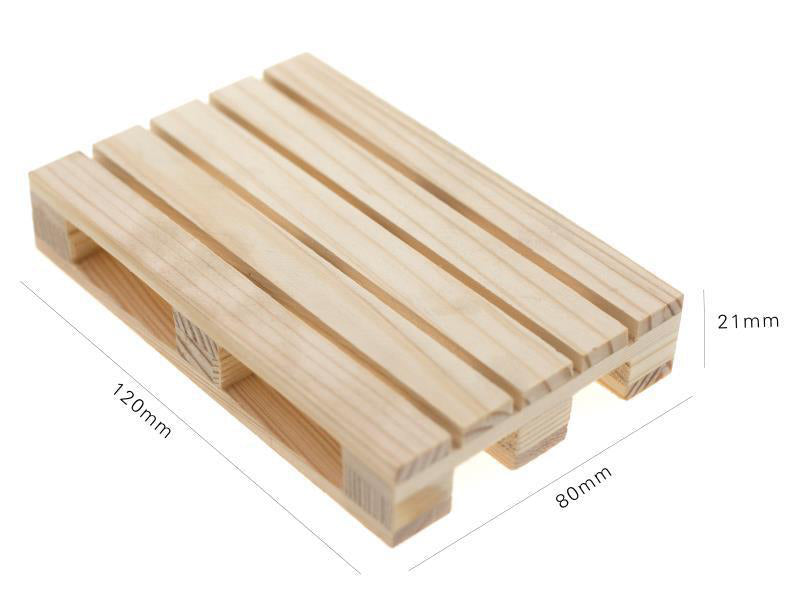 Miniature 1/10 Scale Wooden Pallet Kit for Realistic RC Scene 120x80x21mm