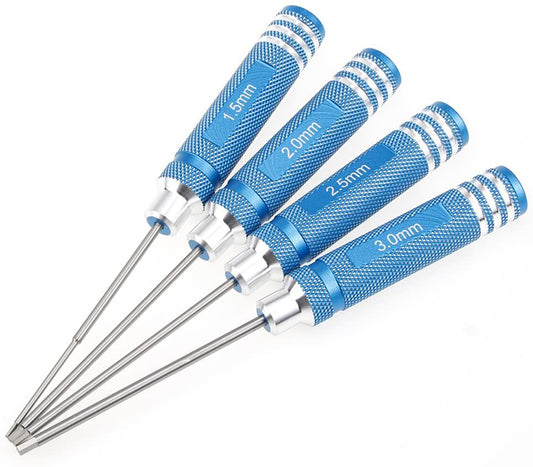 Metric Size Allen Hex Wrench Driver Set 4pcs (1.5, 2, 2.5 & 3mm)