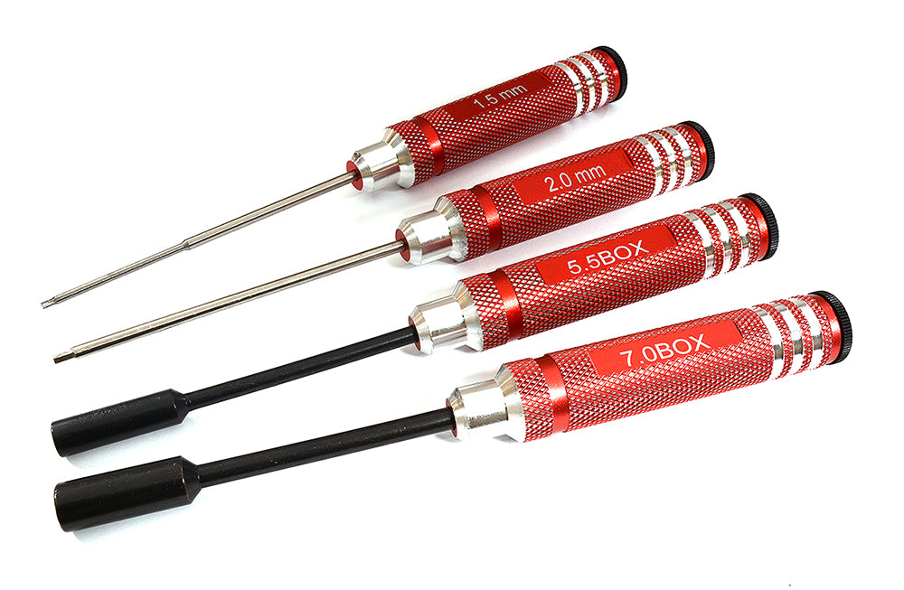 4pcs RC Tool Set, 1.5, 2mm Allen + 5.5 & 7 Hex Socket