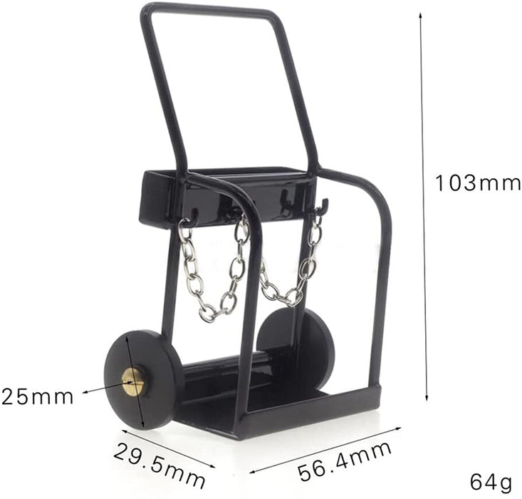 Miniature 1/10 Scale Model Gas Cylinder Welding Cart Hand Truck