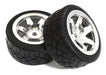 Alloy 6 Spoke Wheels w/ Rubber Radials Tires for 1/10 Mini & Tamiya M-Chassis