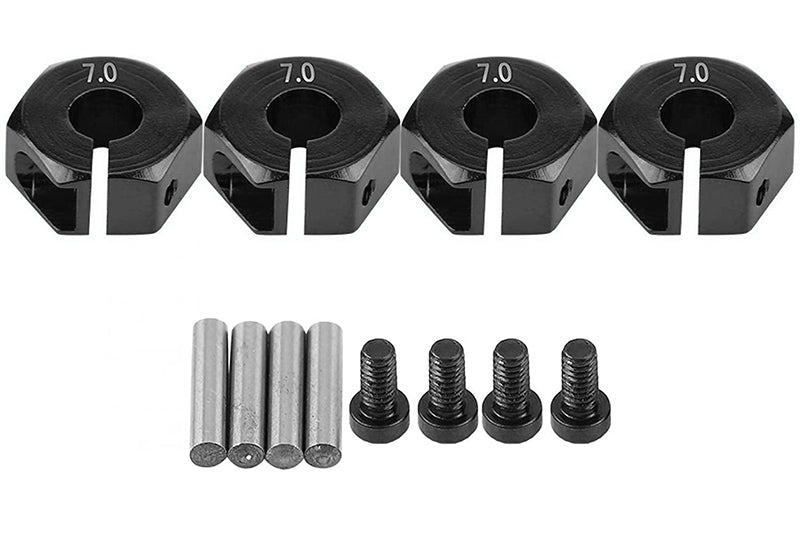 12mm Hex Wheel (4) Hub 7mm Thick for 1/10 Traxxas, Axial, Tamiya, TC & Drift