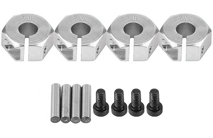 12mm Hex Wheel (4) Hub 7mm Thick for 1/10 Traxxas, Axial, Tamiya, Drift & TC | Stampede 2WD | AX10 | CR01 | Slash 2WD (-2021) | Slash 4X4 | SCX-10 | Stampede 4X4 (-2023) | TT-01 | EXO | CC-01 | Yeti Rock Racer | Sprint 2 | Wraith 1.9 | Hoss 4X4