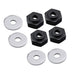 12-to-17mm Conversion Alloy Hex Wheel (4) Hub +1mm Offset for 1/10 Scale RC