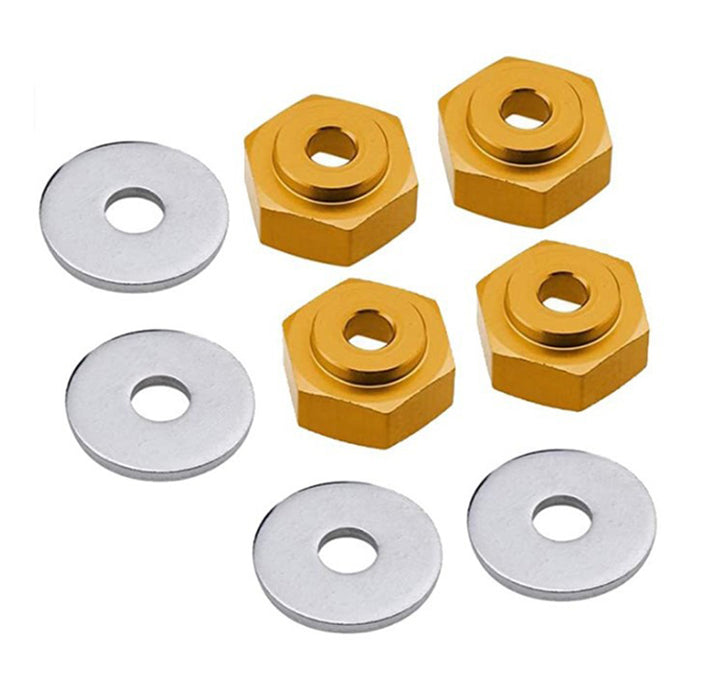 12-to-17mm Conversion Alloy Hex Wheel (4) Hub +1mm Offset for 1/10 Scale RC