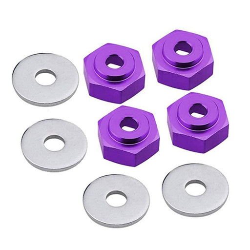 12-to-17mm Conversion Alloy Hex Wheel (4) Hub +1mm Offset for 1/10 Scale RC