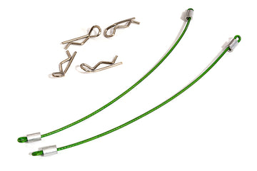 Secured Body Clip (4) with 100mm Retainer Link for 1/16 & 1/10 RC