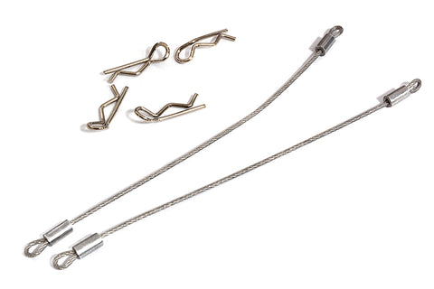 Secured Body Clip (4) with 100mm Retainer Link for 1/16 & 1/10 RC