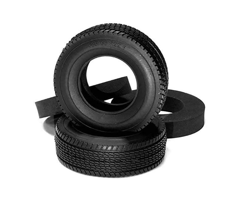 All Terrain Rubber 86mm Tire (2) for Tamiya 1/14 Tractor Truck W=25mm