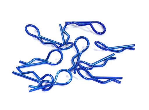 Color Bent-Up Body Clips (10) for 1/10 RC Cars & Trucks (LxW=23x9mm)
