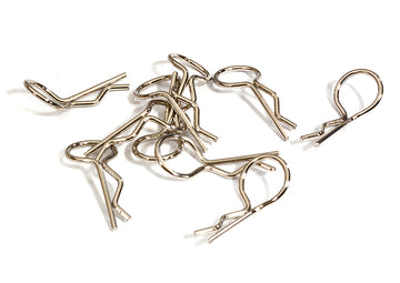 Bent-Up Body Clips (10) for 1/10 RC Cars & Trucks (LxW=24x11mm)