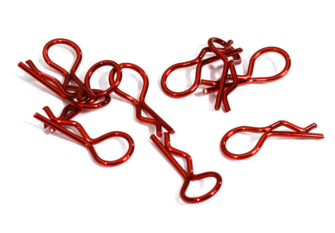 Color Bent-Up Body Clips (10) for 1/8 RC Cars & Trucks (LxW=25x11mm)