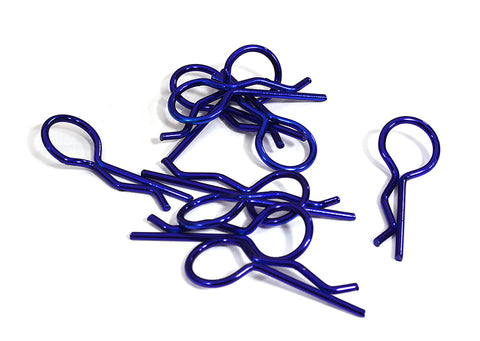 Color Bent-Up Body Clips (10) for 1/7 & 1/8 RC Cars & Trucks (LxW=33x13mm)