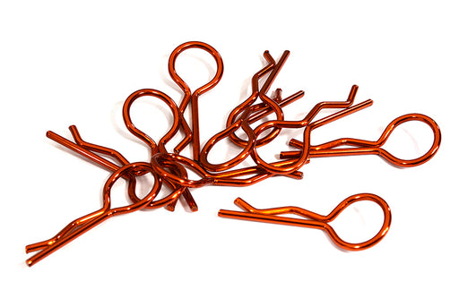 Color Bent-Up Body Clips (10) for 1/7 & 1/8 RC Cars & Trucks (LxW=33x13mm)