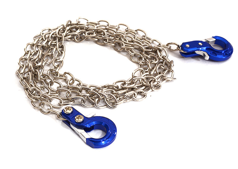 Realistic 1/10 Scale Metal Drag Chain w/ Tow Hooks for Off-Road Crawler