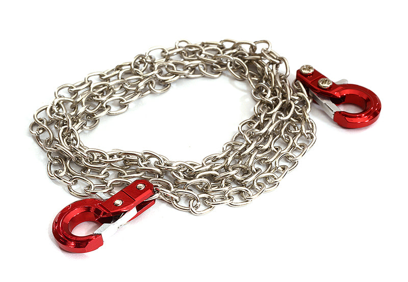 Realistic 1/10 Scale Metal Drag Chain w/ Tow Hooks for Off-Road Crawler