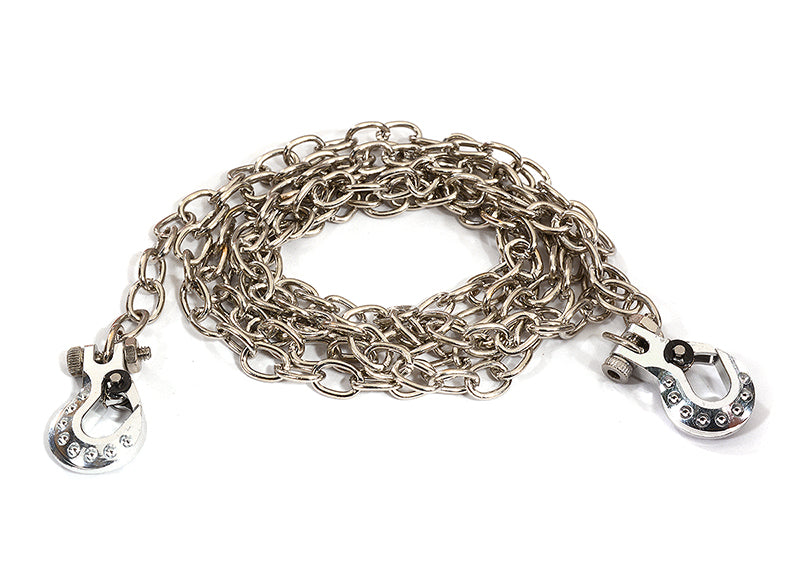 Realistic 1/10 Scale Metal Drag Chain w/ Tow Hooks for Off-Road Crawler