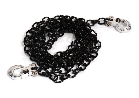 Realistic 1/10 Scale Metal Drag Chain w/ Tow Hooks for Off-Road Crawler