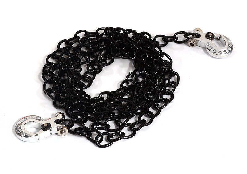 Realistic 1/10 Scale Metal Drag Chain w/ Tow Hooks for Off-Road Crawler