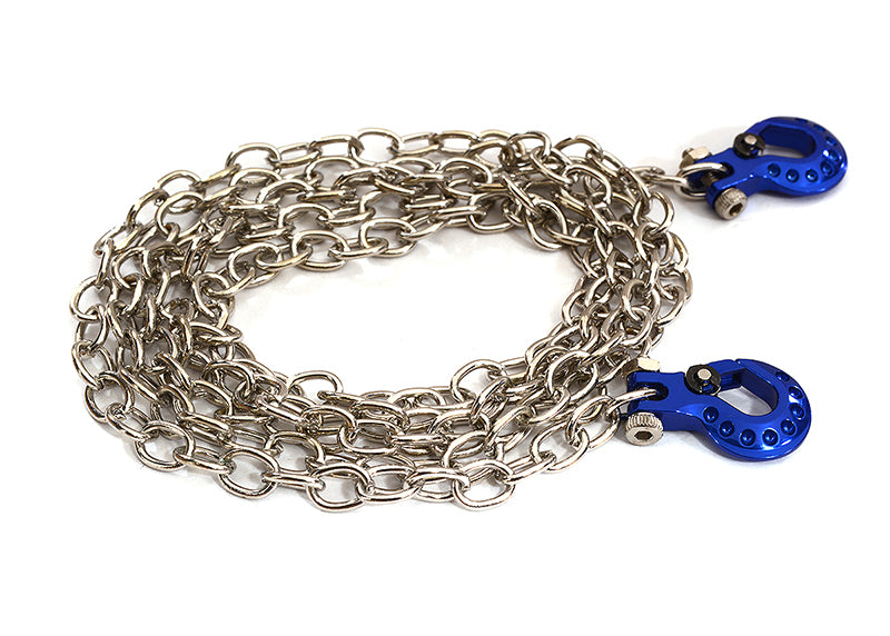 Realistic 1/10 Scale Metal Drag Chain w/ Tow Hooks for Off-Road Crawler