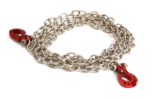 Realistic 1/10 Scale Metal Drag Chain w/ Tow Hooks for Off-Road Crawler