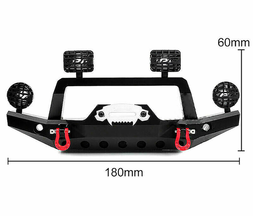 Realistic Front Alloy Bumper w/ LED for Traxxas TRX-4 w/ 43mm Mount