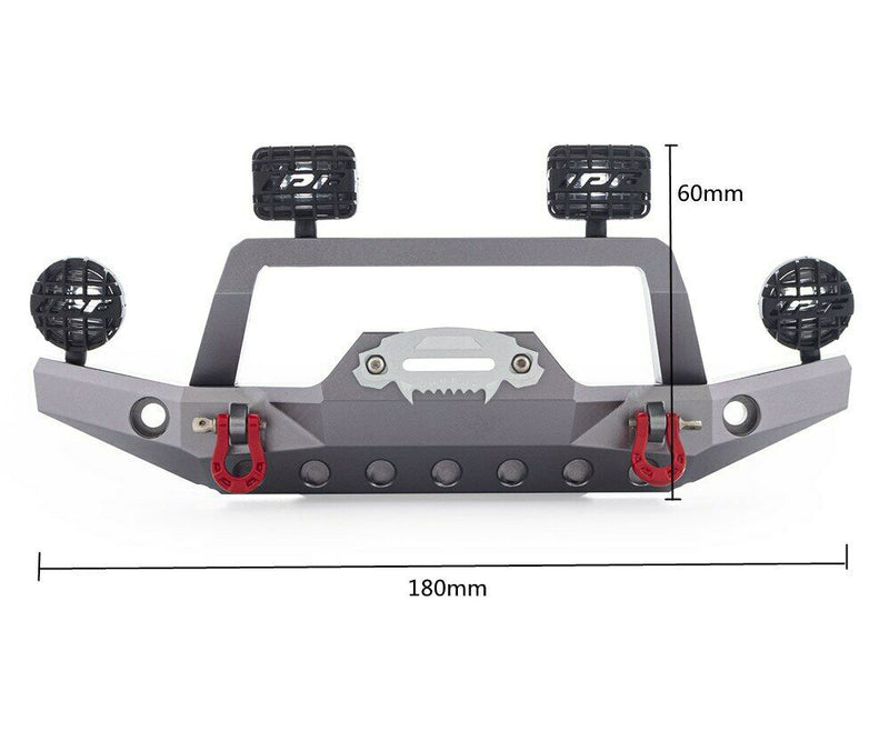Realistic Front Alloy Bumper w/ LED for Traxxas TRX-4 w/ 43mm Mount