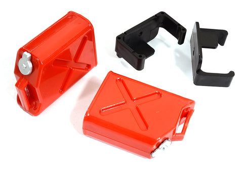 Realistic Jerry Can Gas Fuel Tank (2) w/ Bracket for 1/10 Scale Rock Crawler