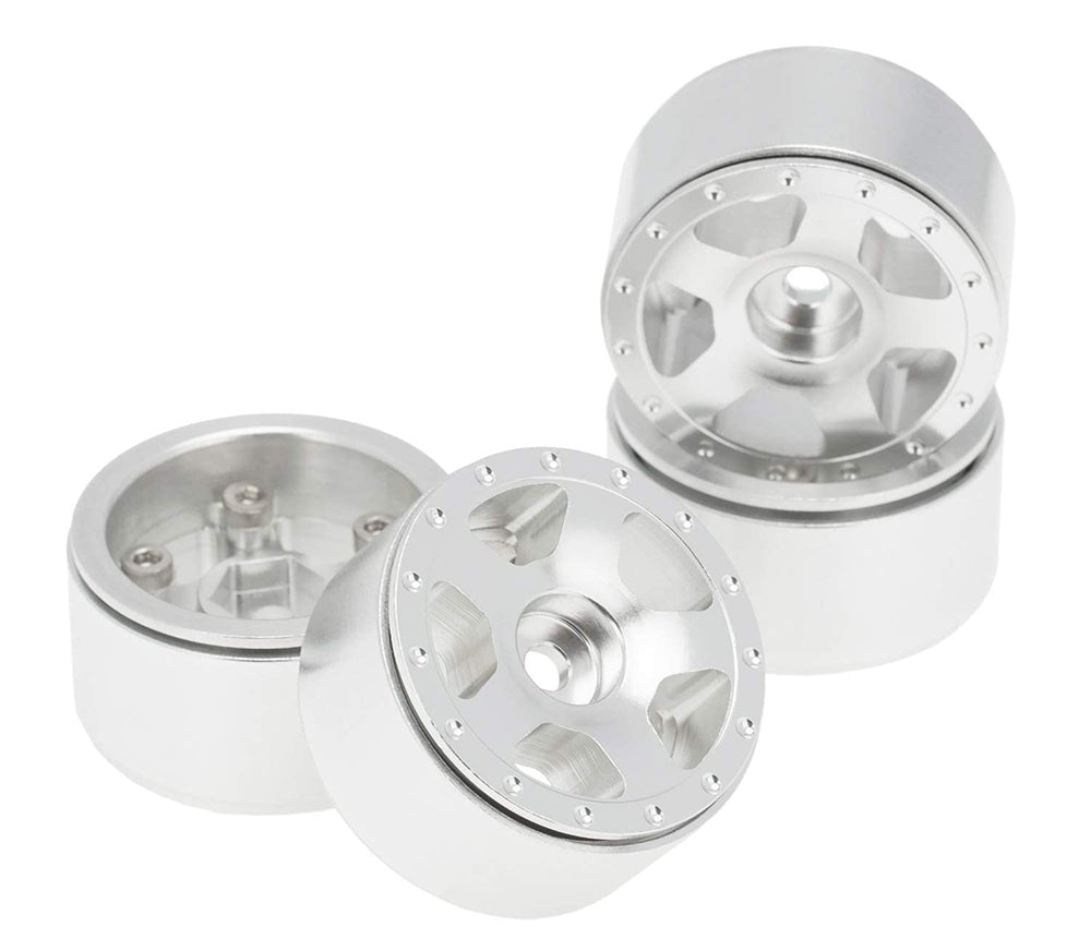 Billet Machined Alloy Wheels (4) for Axial 1/24 SCX24 Rock Crawler