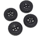 Alloy Machined Wheels (4) w/ Rubber Tires for Axial 1/24 SCX24 Rock Crawler