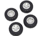 Alloy Machined Wheels (4) w/ Rubber Tires for Axial 1/24 SCX24 Rock Crawler