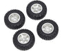 Alloy Machined Wheels (4) w/ Rubber Tires for Axial 1/24 SCX24 Rock Crawler