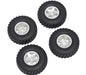 Alloy Machined Wheels (4) w/ Rubber Tires for Axial 1/24 SCX24 Rock Crawler