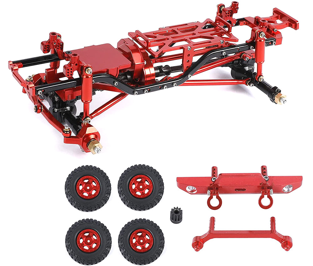 Complete Alloy Conversion Kit w/ 133 Wheelbase for 1/24 SCX24 Deadbolt Crawler