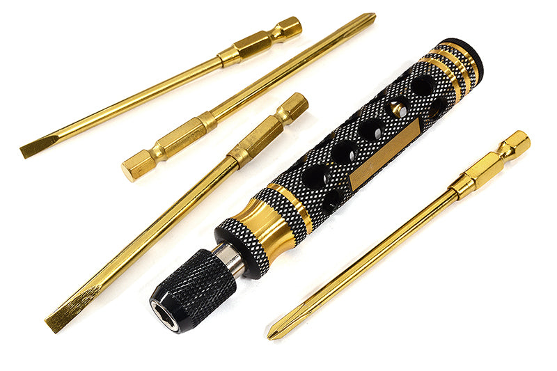 QuickPit 4 Sizes, Screw Driver Tip Set (2 x Philips & 2 x Flat)