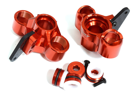 Red Billet Machined Steering Knuckles for Arrma 1/8 Scale Kraton 6S BLX